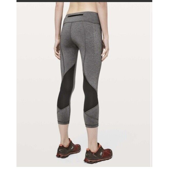 Lululemon Pace Rival Crop 22" Heathered Black Size 6 - Picture 1 of 12